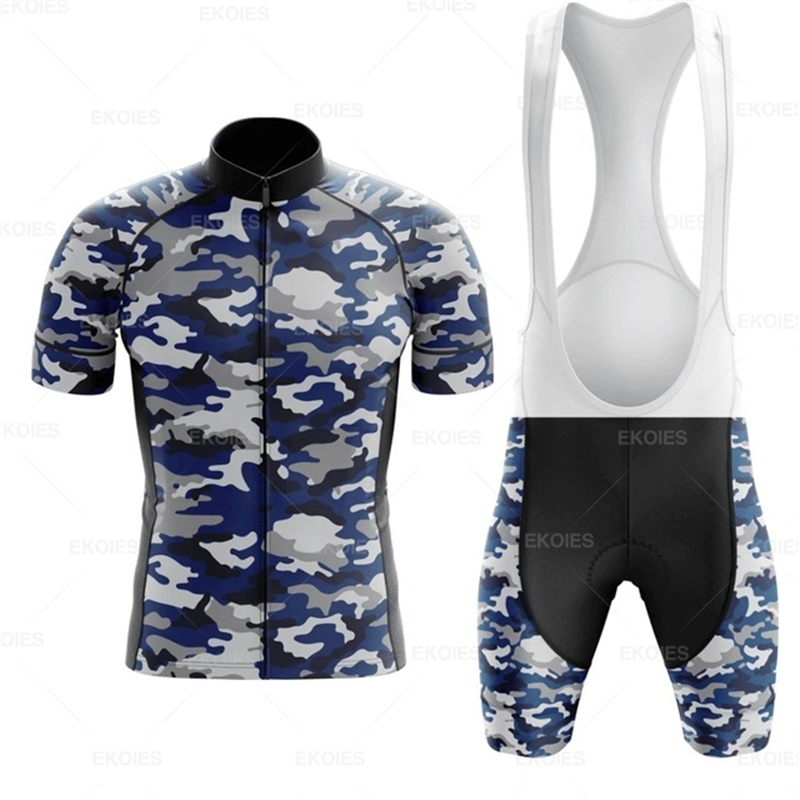 Mountain Biking Races - Erkekler için kamuflaj bisiklet Jersey seti,