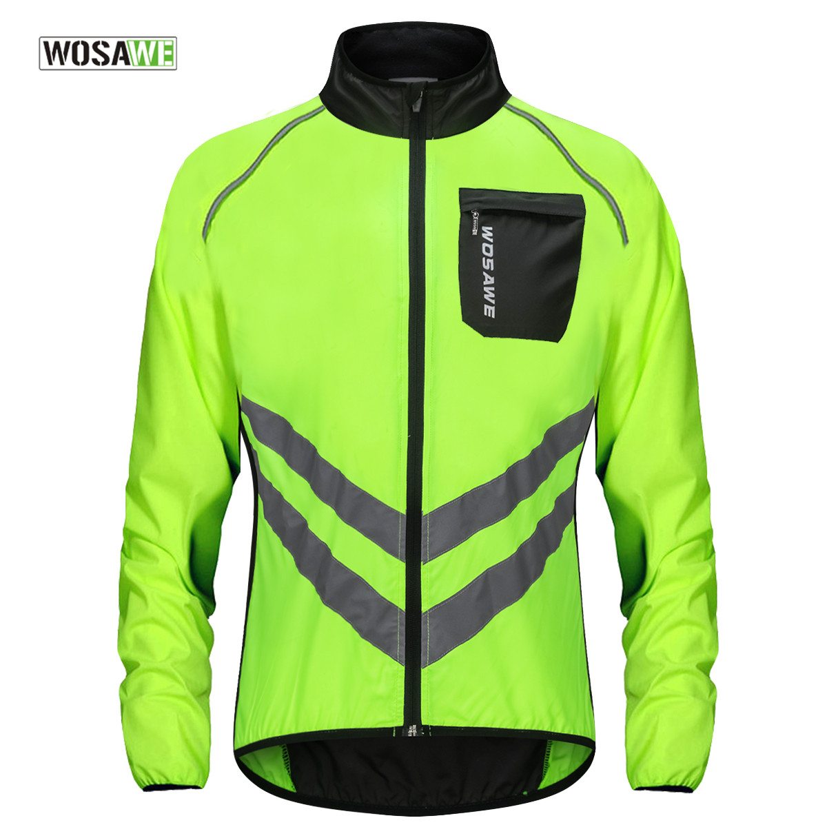 Mountain Biking Rain Jacket - WOSAWE Bisiklet Yağmur Ceket Yüksek Görünürlük