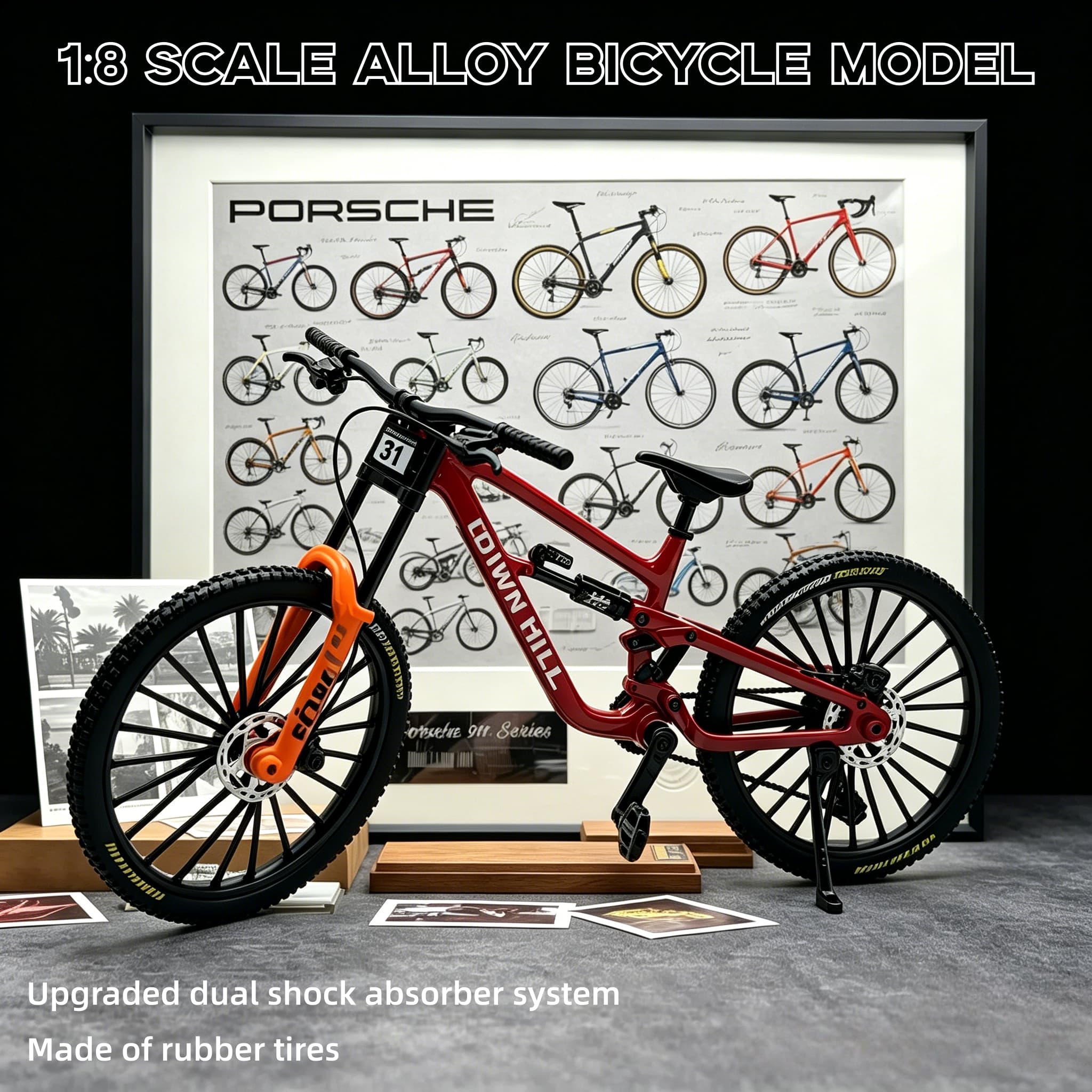 Mountain Biking Jumps - 1:8 Ölçekli Alaşımlı İniş Bisikleti Modeli,